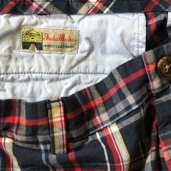BROOKS BROS Mens Indian Plaid Flat Front Shorts Sz 38 - Picture 6 of 8